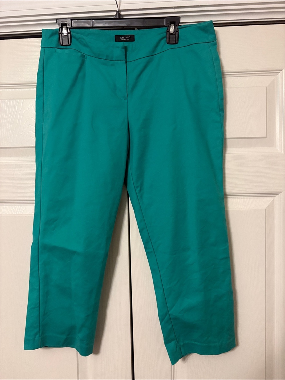 Jones New York Teal Cropped Pull-On Pants